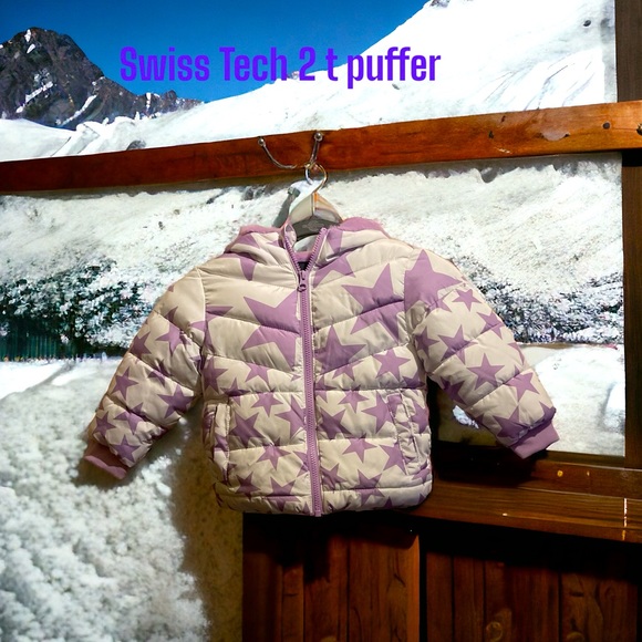 Swiss Tech Other - Swiss Tech purple stars white background jacket sz 2t 100% polyester
